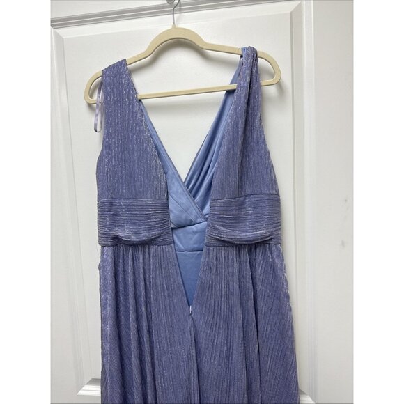 Eliza J Womens Size 12 Periwinkle Bow Detail Sleeveless V-neck Cocktail Dress - Picture 9 of 12